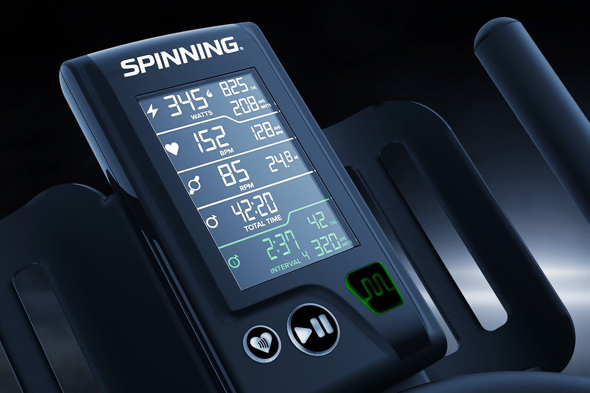 BAKAJI Hometrainer, spinning bike met lcd-display en bluetooth met app-fitnessverbinding, fiets, training, fitnessstudio met gevoerde zitting BAKAJI Hometrainer, spinning bike met lcd-display en bluetooth met app-fitnessverbinding, fiets, training, fitnessstudio met gevoerde zitting