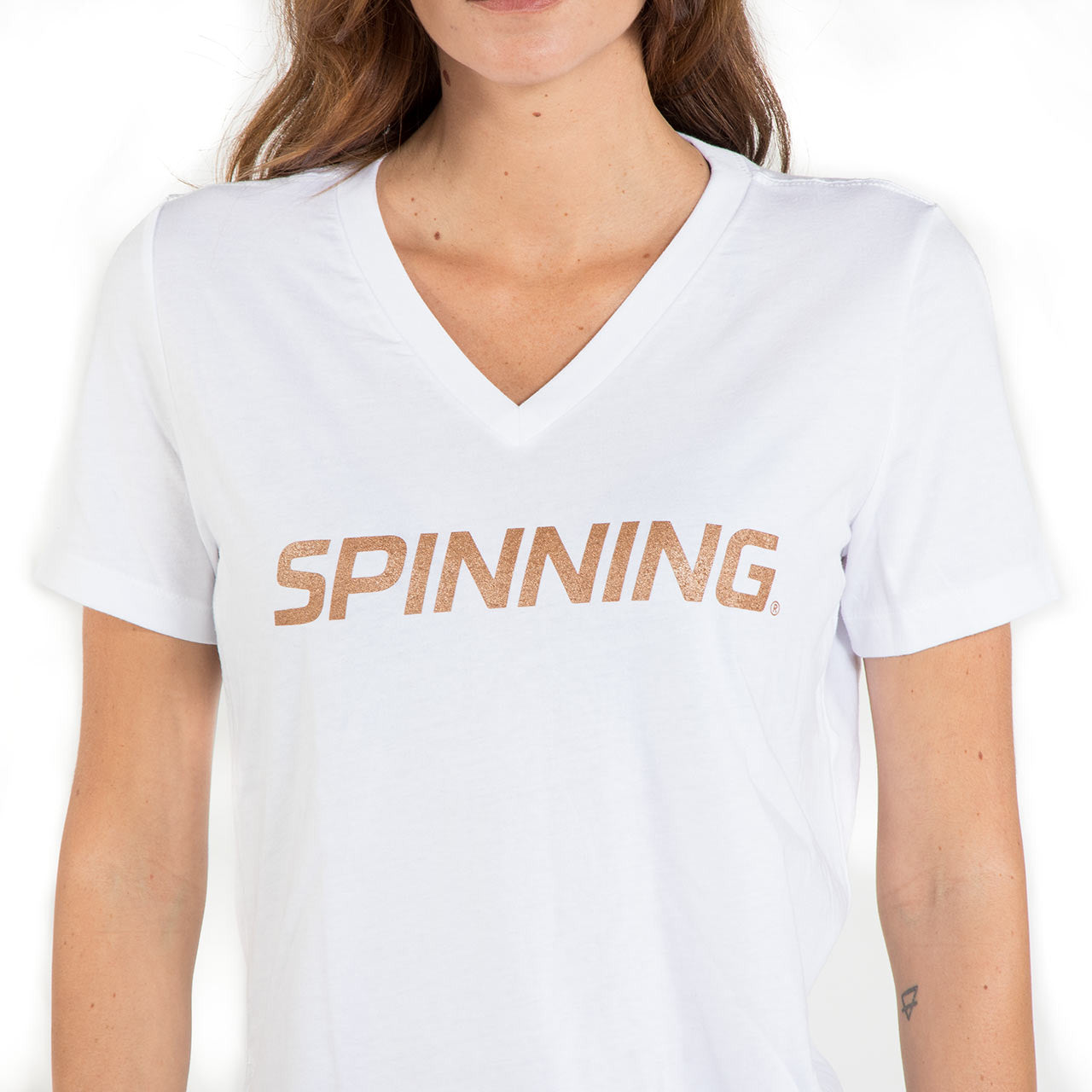 Spinning® Women's Relaxed Jersey Short Sleeve V-Neck - White - Spinning