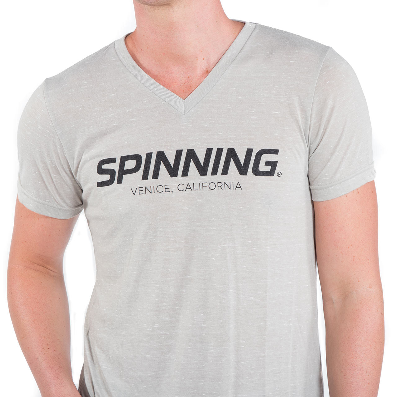 Spinning® Unisex Venice Jersey Short Sleeve V-Neck Tee - Stone Marble - Spinning