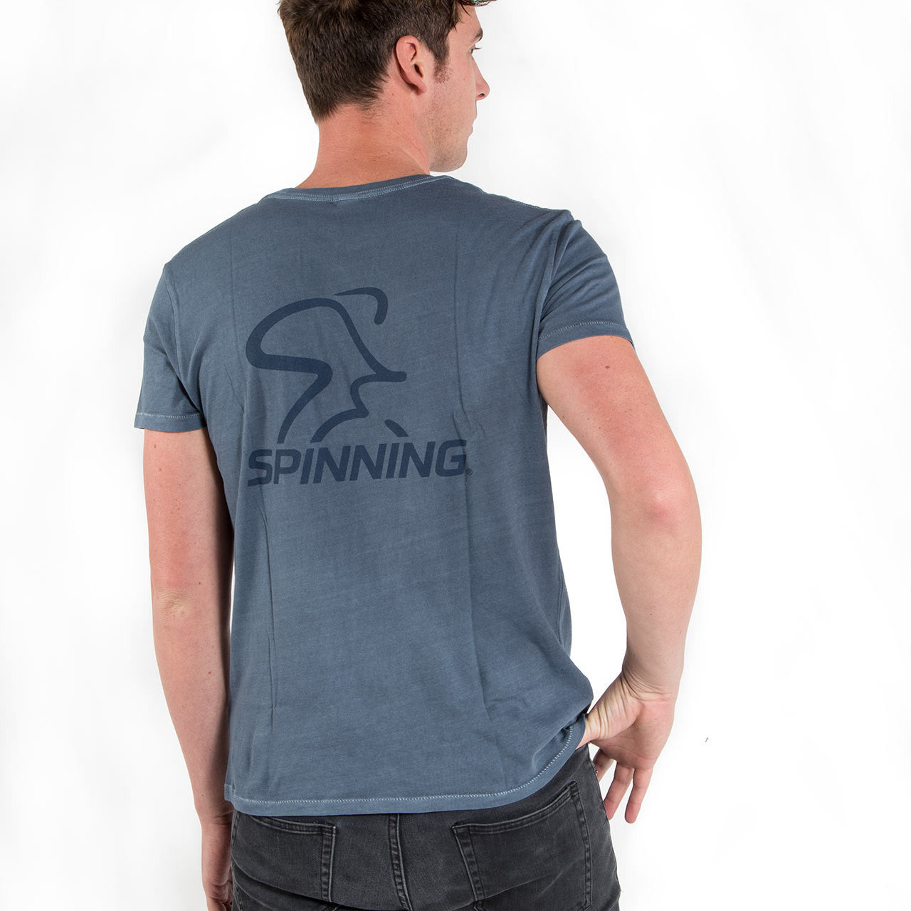 Spinning® Heritage Garment Dyed Distressed T-Shirt - Dark Blue Pigment - Spinning