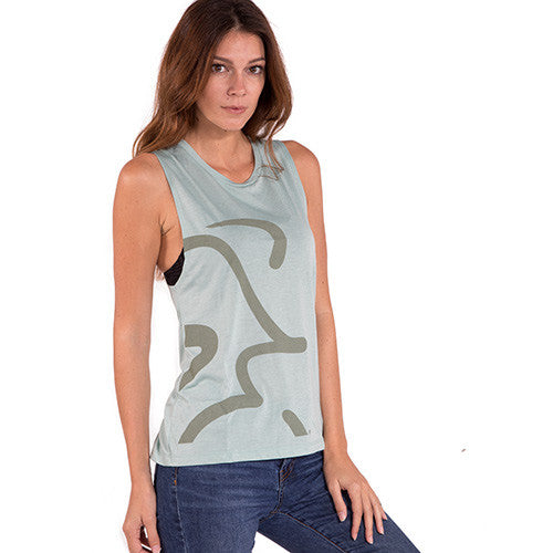 Spinning® Women's Flow Scoop Muscle Tank - Green - Spinning