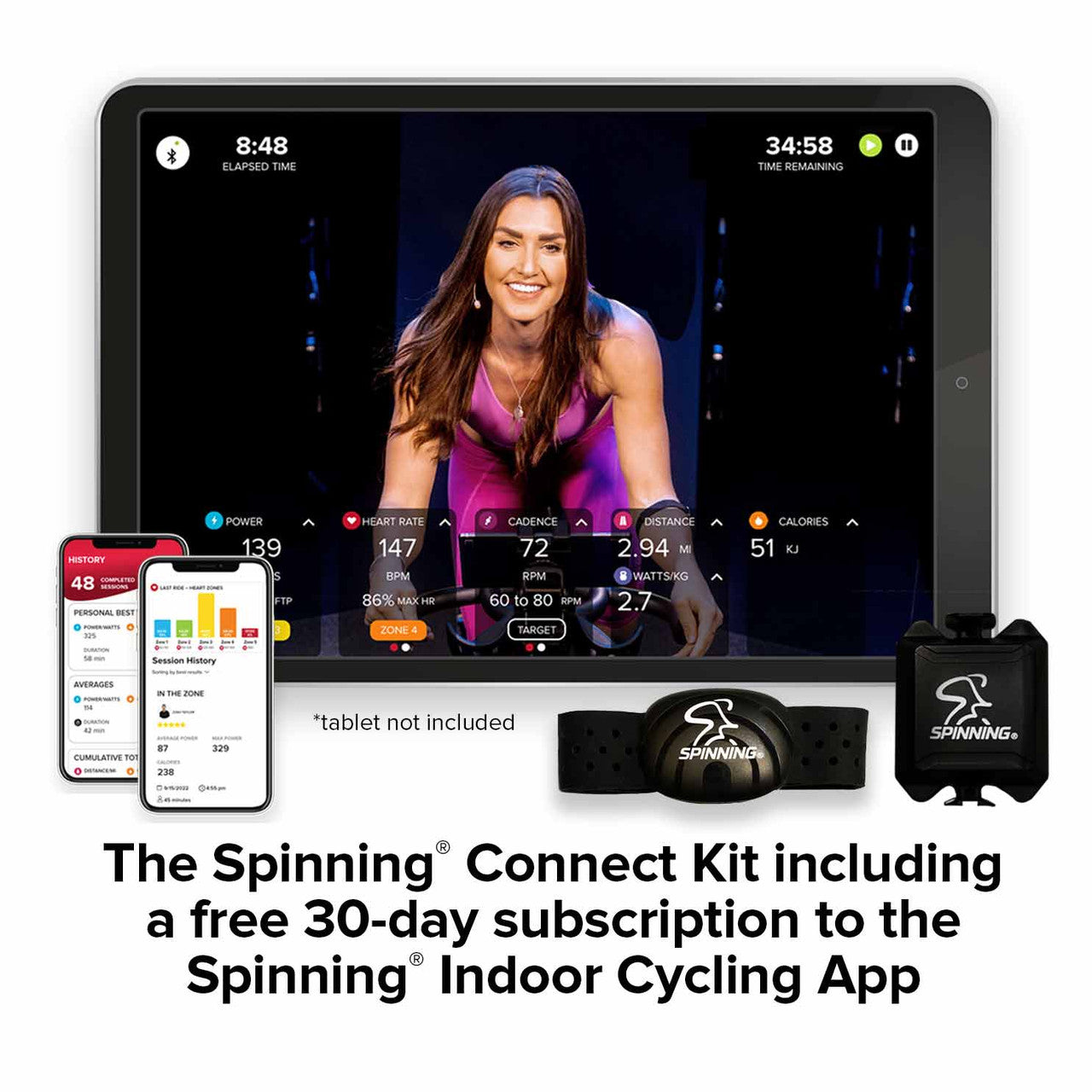 Spinning® Connect Kit with 30-day Free App Subscription + Cadence Sensor + Armband HRM - Spinning