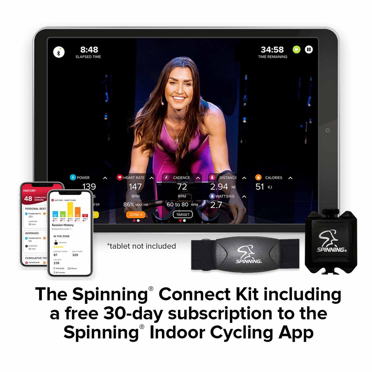 Spinning® Connect Kit with 30-day Free App Subscription + Cadence Sensor + Chest Strap HRM - Spinning