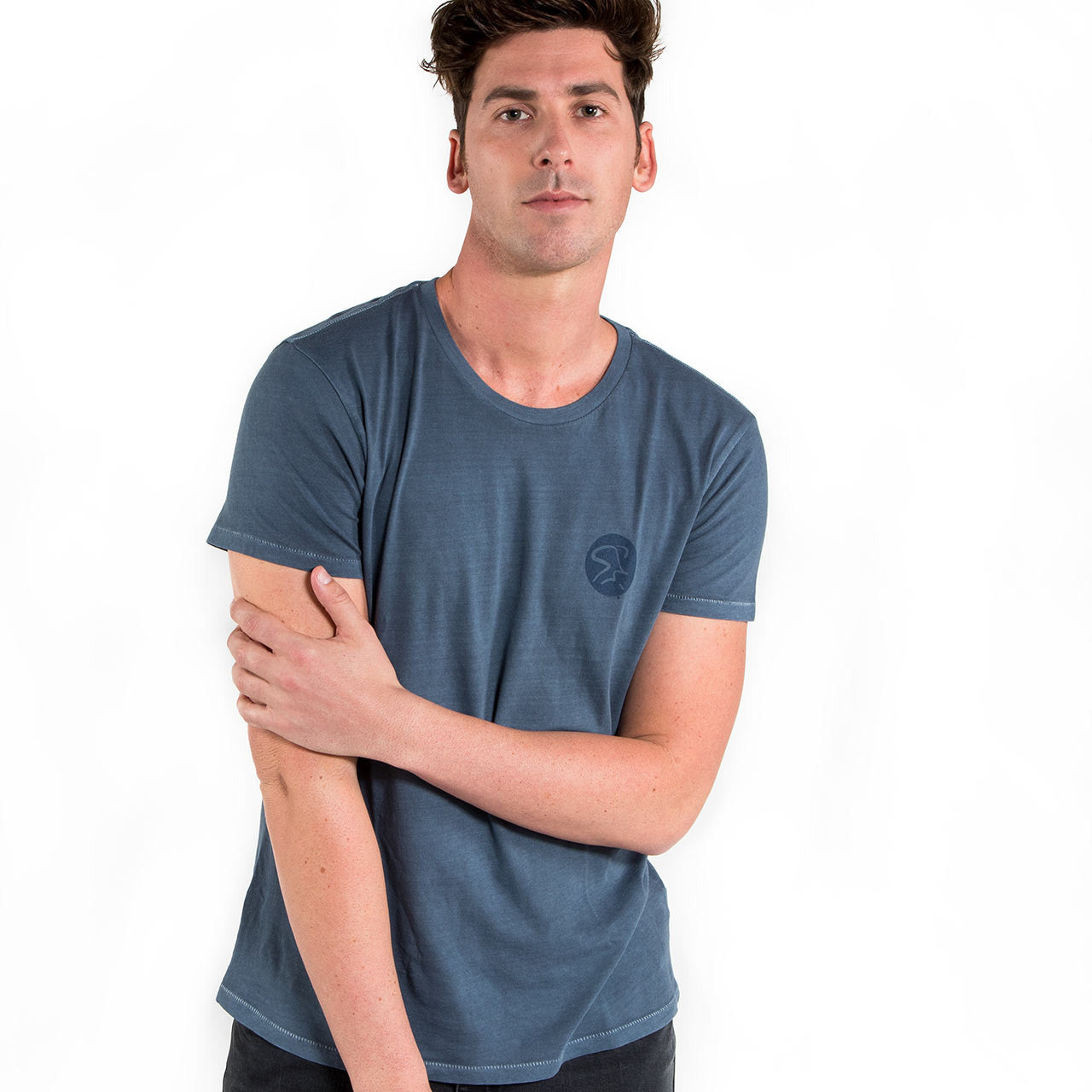 Spinning® Heritage Garment Dyed Distressed T-Shirt - Dark Blue Pigment - Spinning