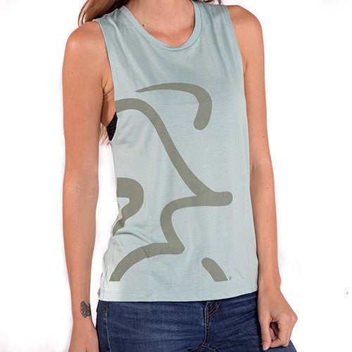 Spinning® Women's Flow Scoop Muscle Tank - Green - Spinning